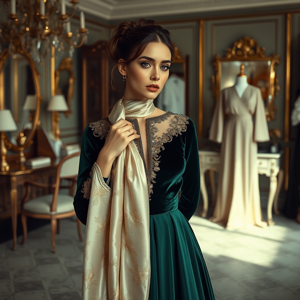 The Ritz Luxury Dress: Crafting Timeless Elegance Through Armani Silk, Velvet, and the Art of Modern Modest Innovation