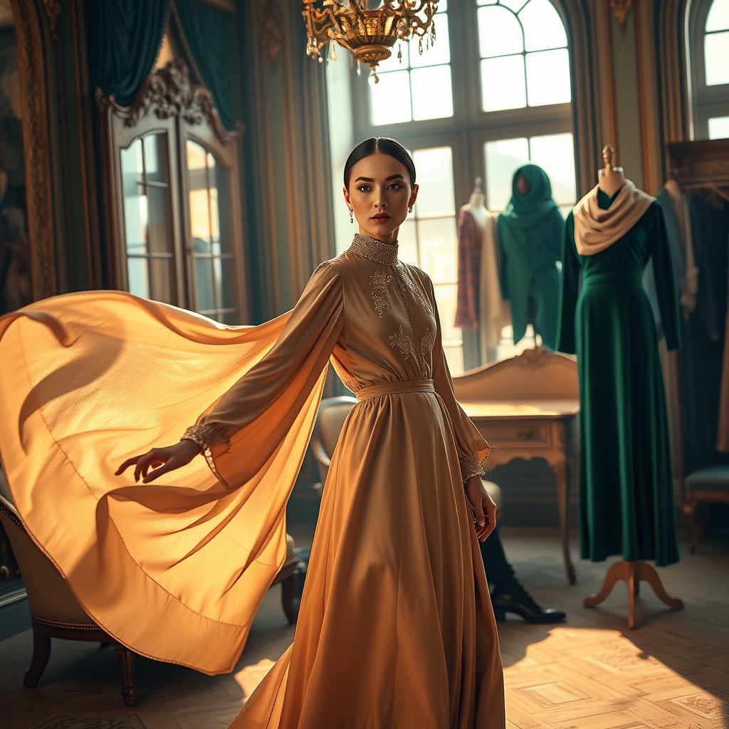 The Ritz Luxury Dress: Crafting Modern Modesty with Armani Silk, Velvet, and the Magic of Parisian Aesthetics